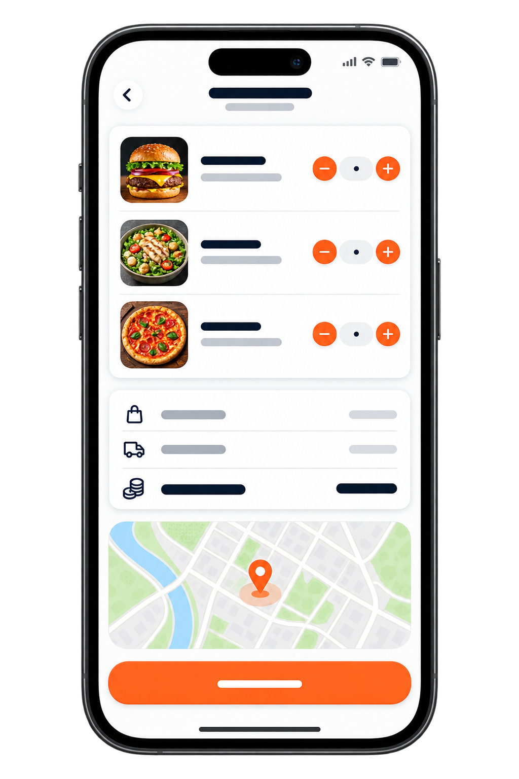 Pantalla de checkout de la app cliente RIDEX